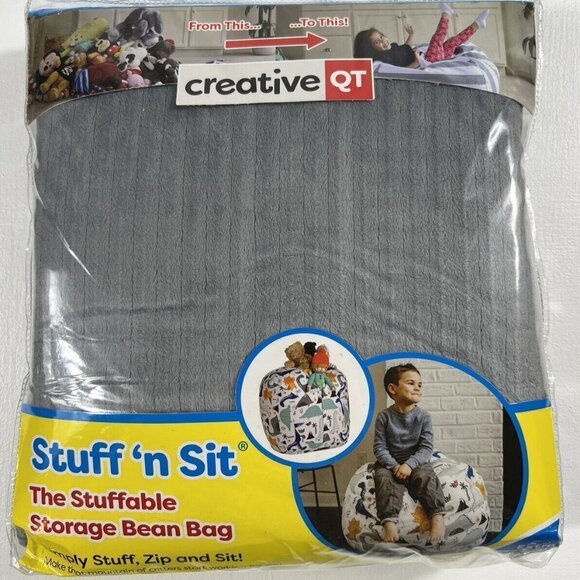 CREATIVE QT X large canvas soft toy storage BAG sack STUFF N' SIT SACK seat - Picture 8 of 9
